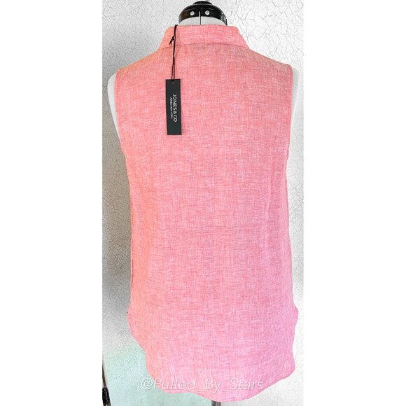 JONES & CO | JONES NEW YORK Sleeveless Red Linen Tunic Top - Size M - NWT - Picture 10 of 15